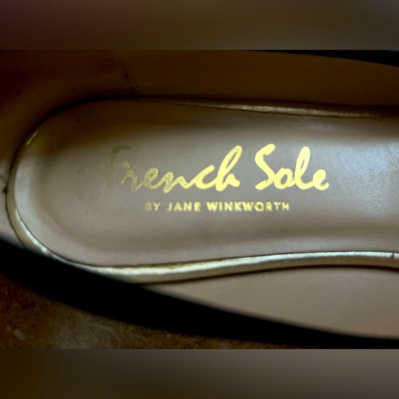 French Sole | Penelope Black Lizzard Patent | pointed-toe flats size 38 - Picture 6 of 6